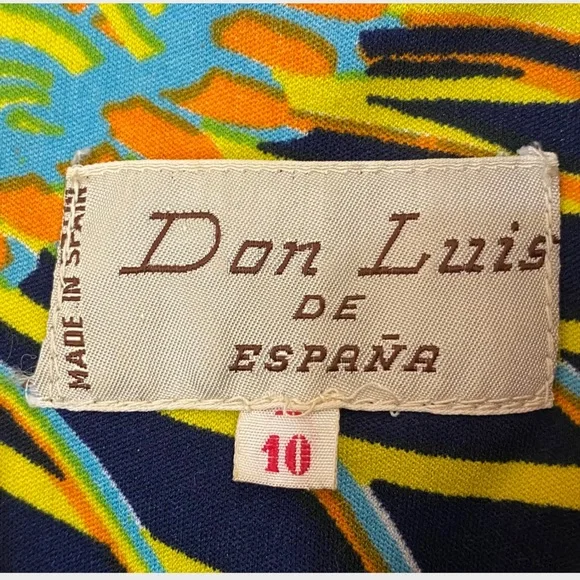Vintage Don Luis De Espana Multicolor Funky Floral Print Flowy Maxi Dress S/M - Picture 7 of 12